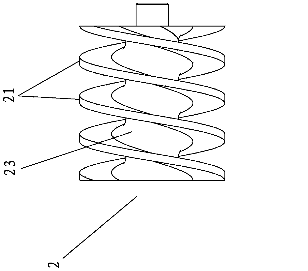 Spiral flow mixer for positive pressure metering injection type proportionally-mixing device