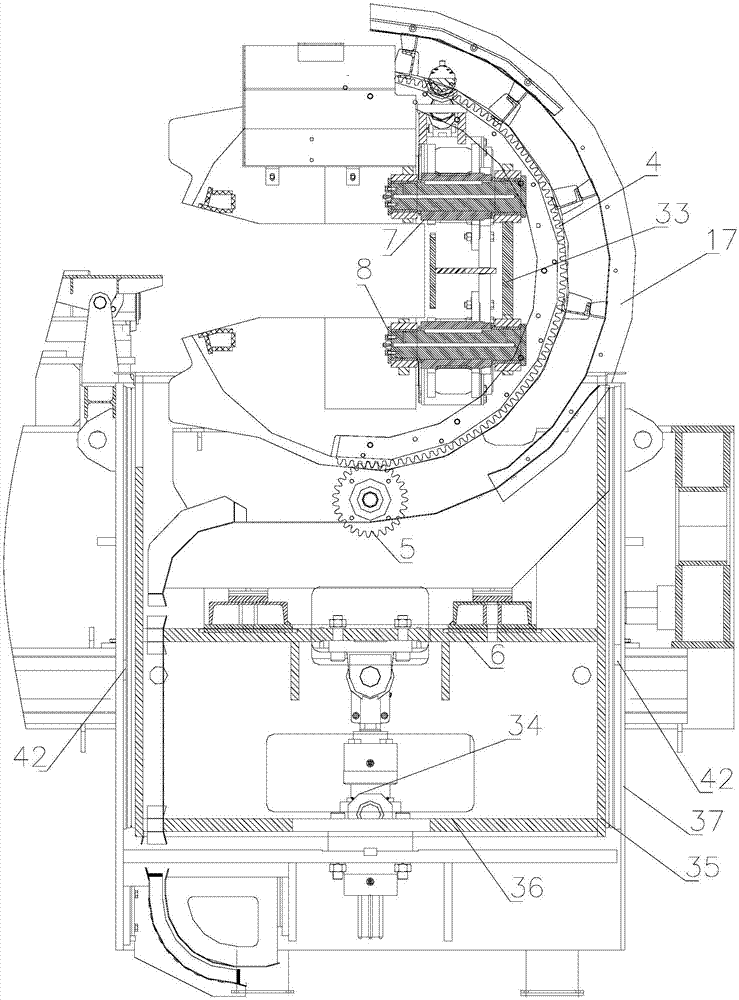 Tilting head and tong-type tilting machine