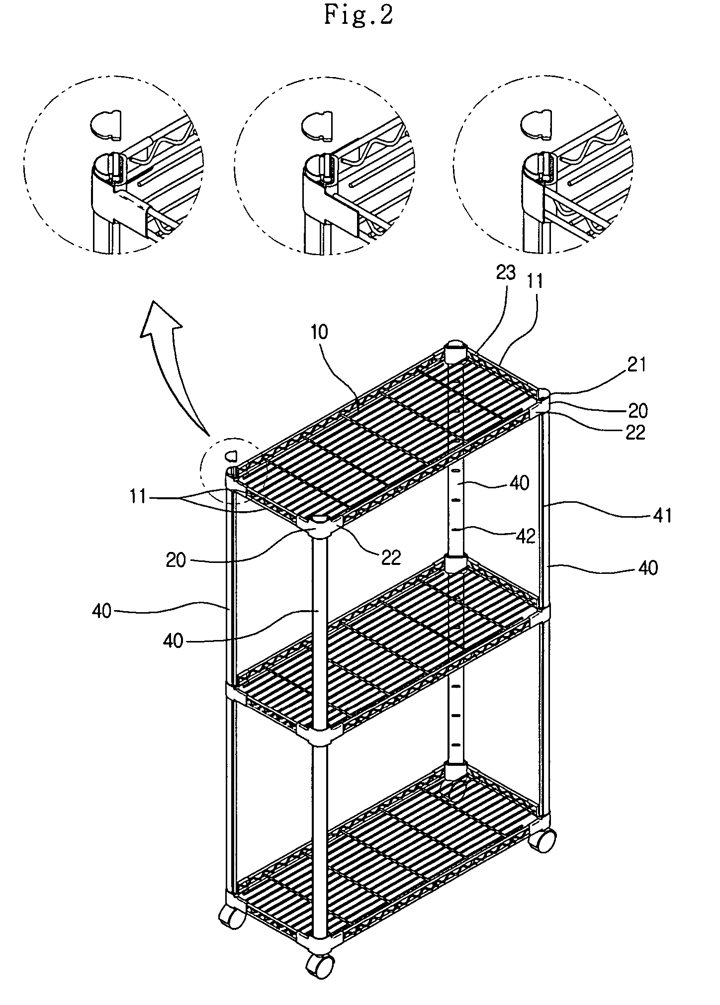 Assembling type sectional shelf structure