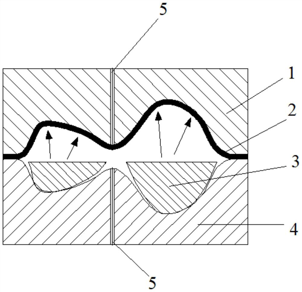 Two-piece one-die forming method for mutually symmetrical characteristic pieces