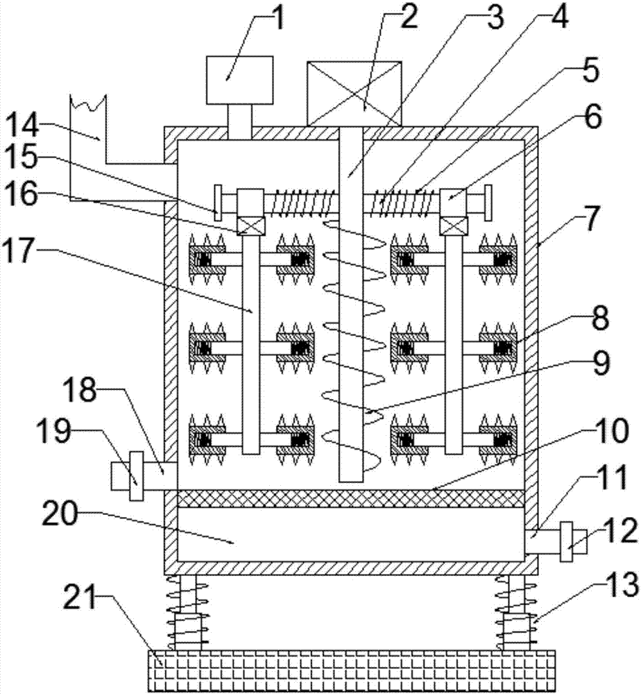 Sewage flocculation device with high mixing uniformity