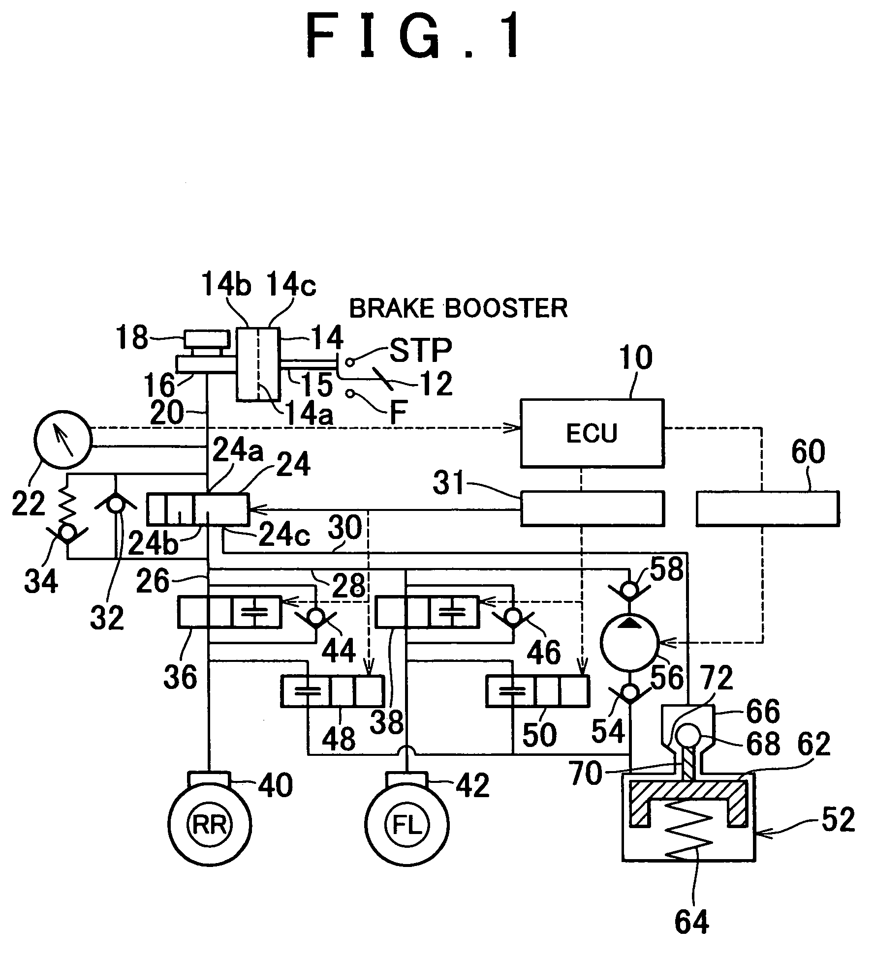 Vehicular brake system and method of controlling same brake system