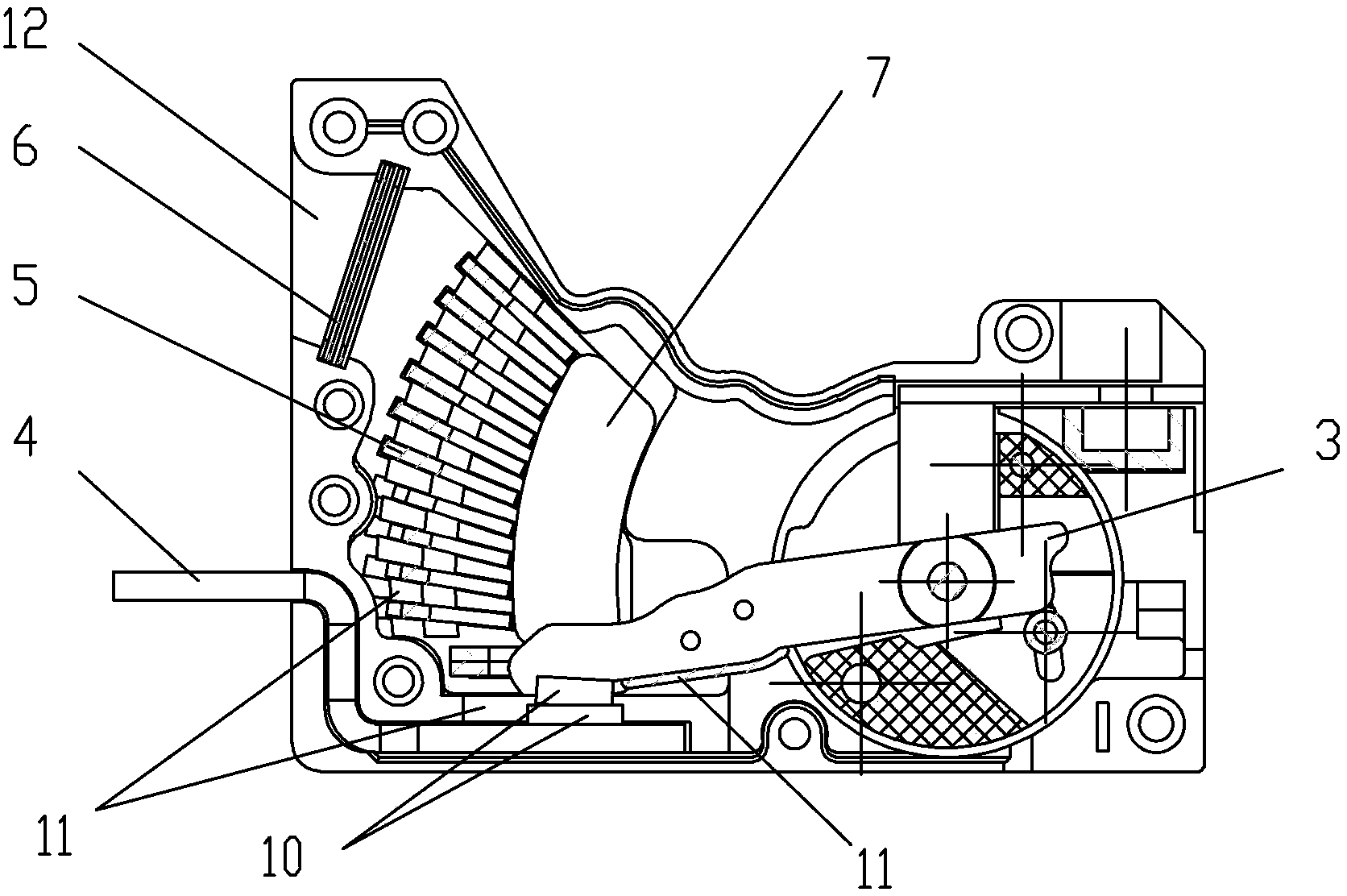 Low-voltage plastic shell breaker element box device