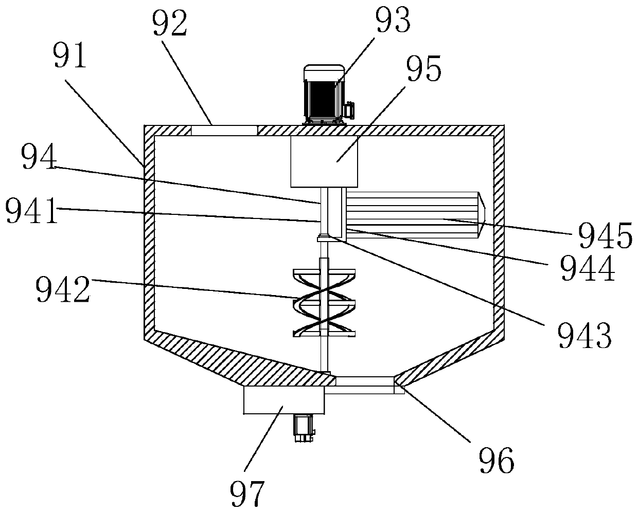 Dumping mechanism of grinding device for cosmetics production