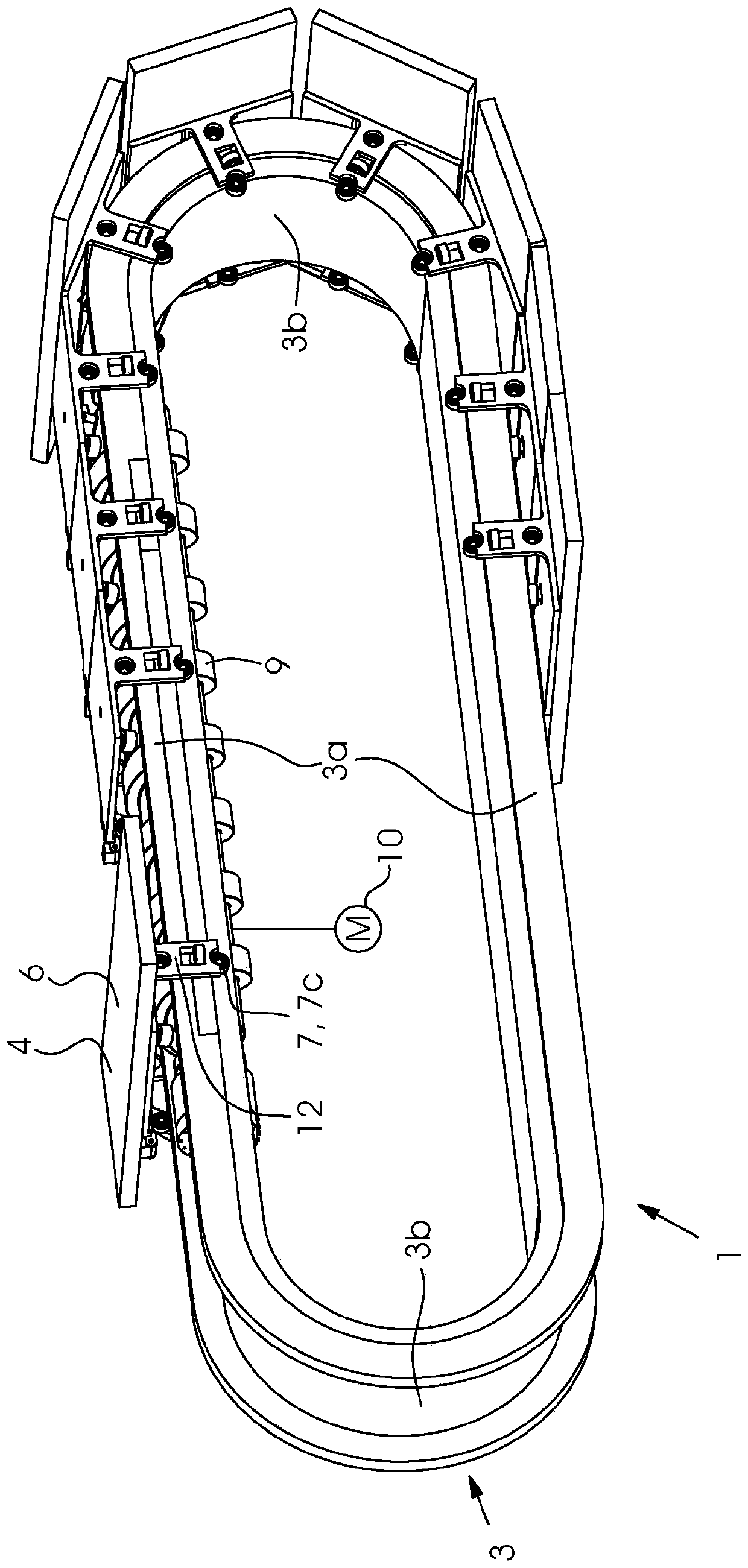 Device for transporting sheets of printing material