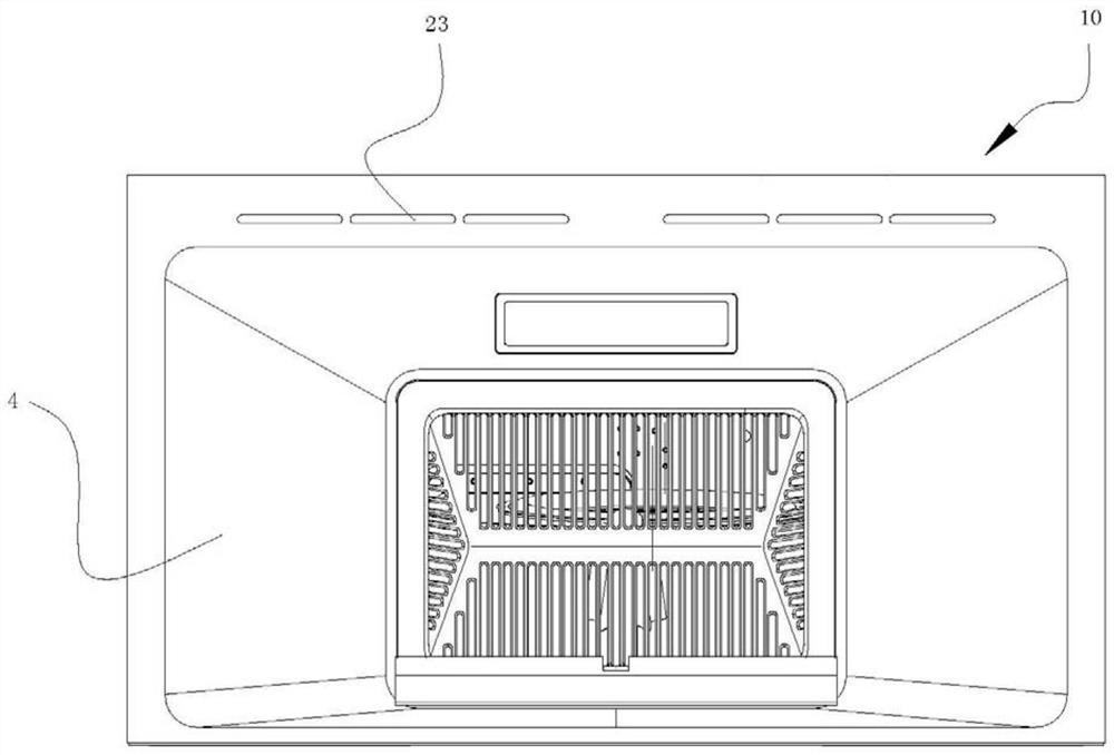 Stove linked air curtain range hood