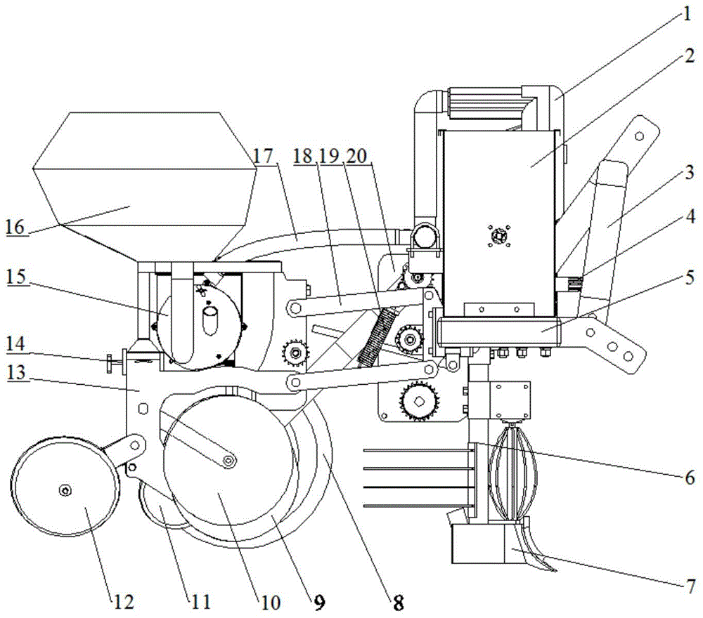 Collocated-copying no-tillage and precision corn sowing machine