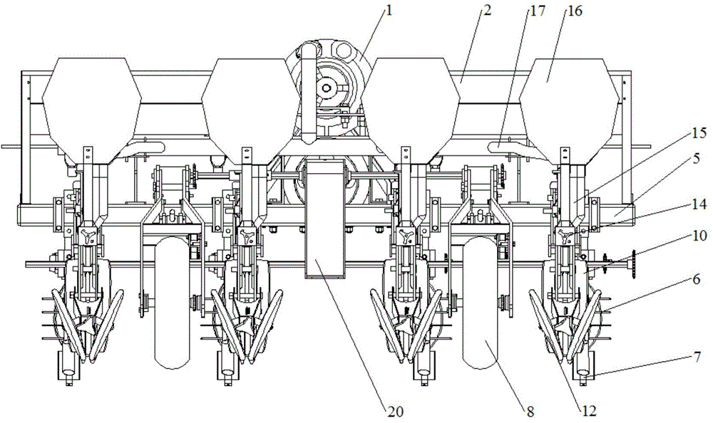 Collocated-copying no-tillage and precision corn sowing machine