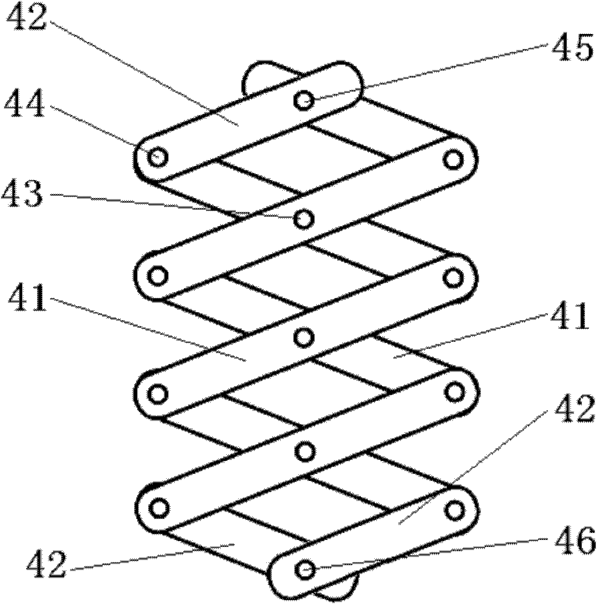 Pivot fixed multi-face constrained scissor-type lifting mechanism