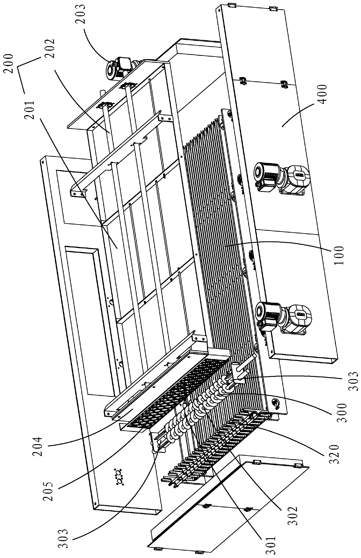 Material conveying device provided with screw shaft spreading mechanism as well as material conveying channel