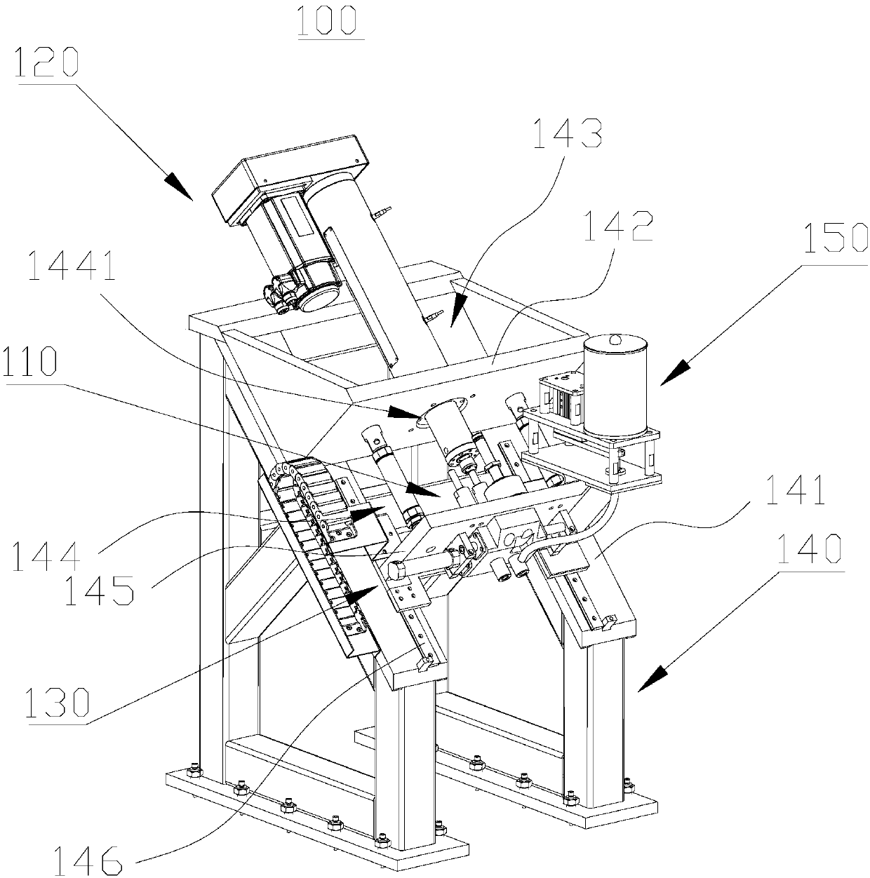 Steel ball pressing device and crankshaft production equipment