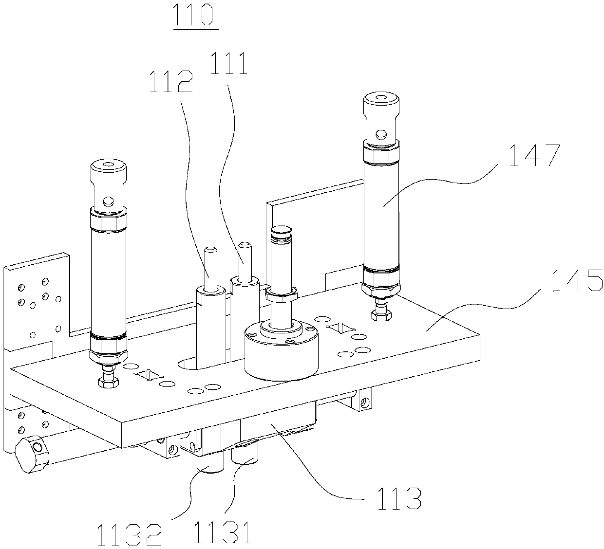 Steel ball pressing device and crankshaft production equipment