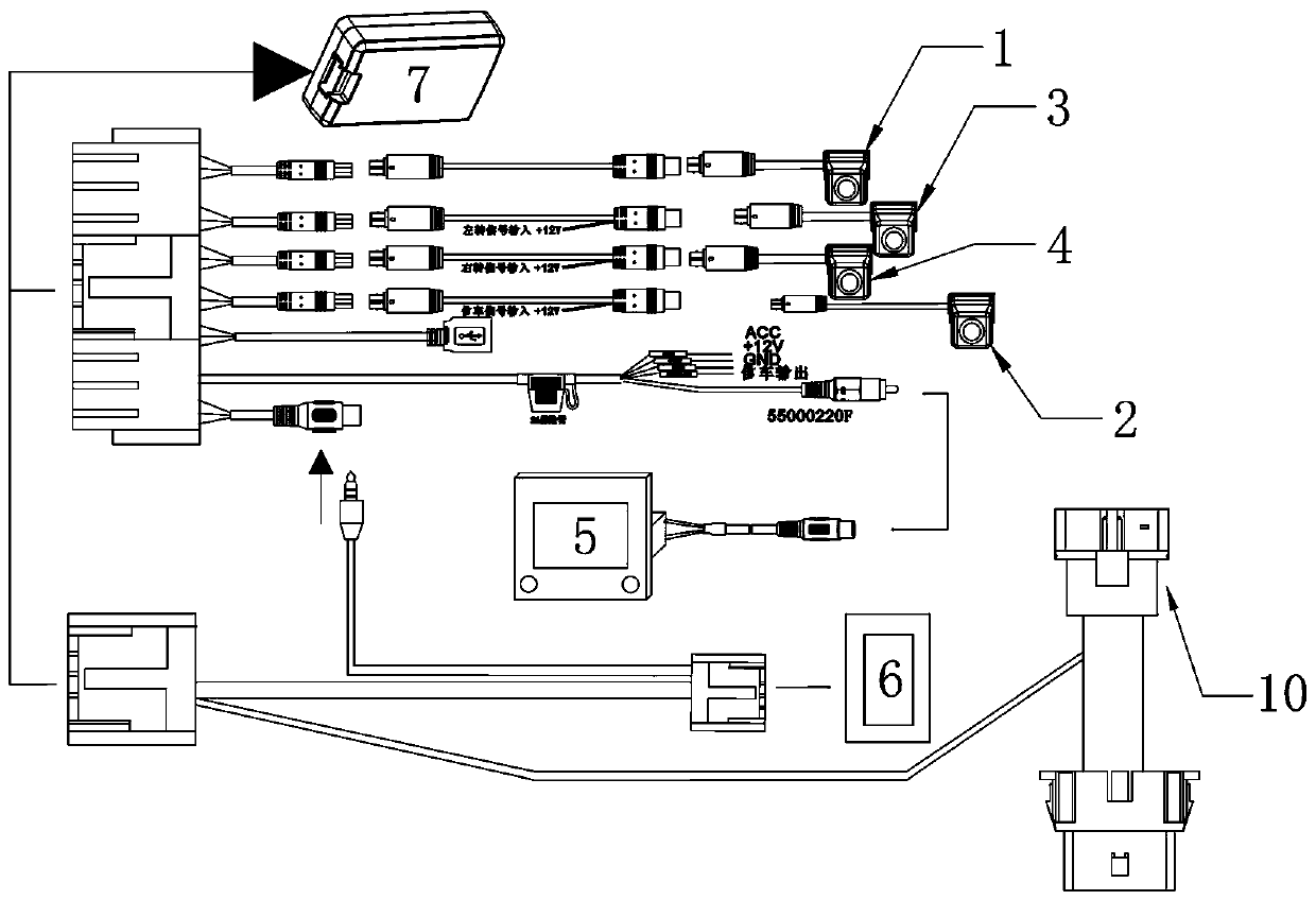 3D panoramic reversing system with original vehicle key control function