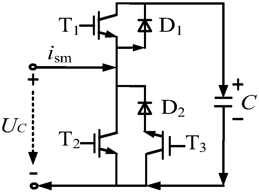 MMC topology with DC short circuit fault current blocking ability