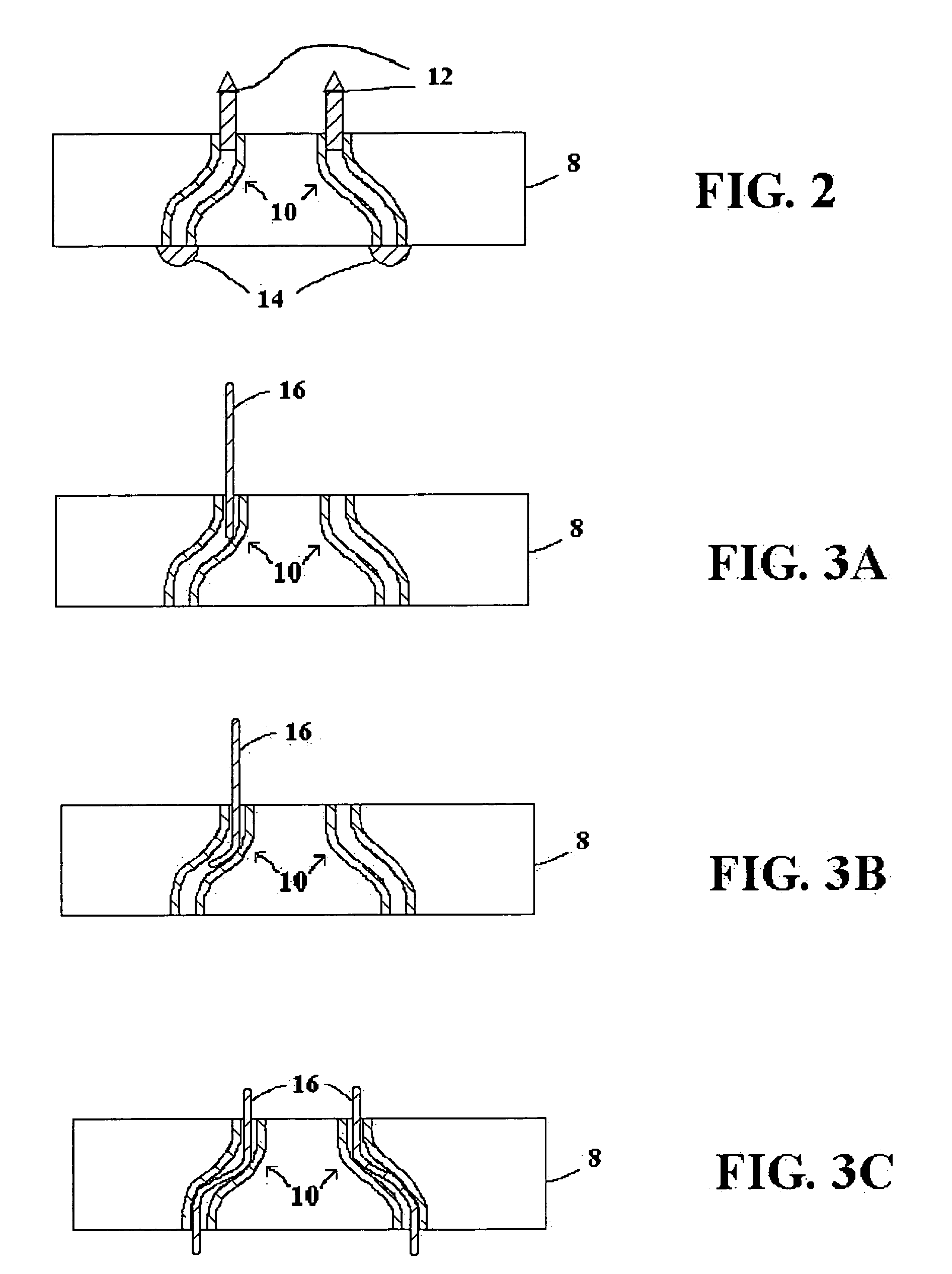 Methods for making vertical electric feed through structures usable to form removable substrate tiles in a wafer test system