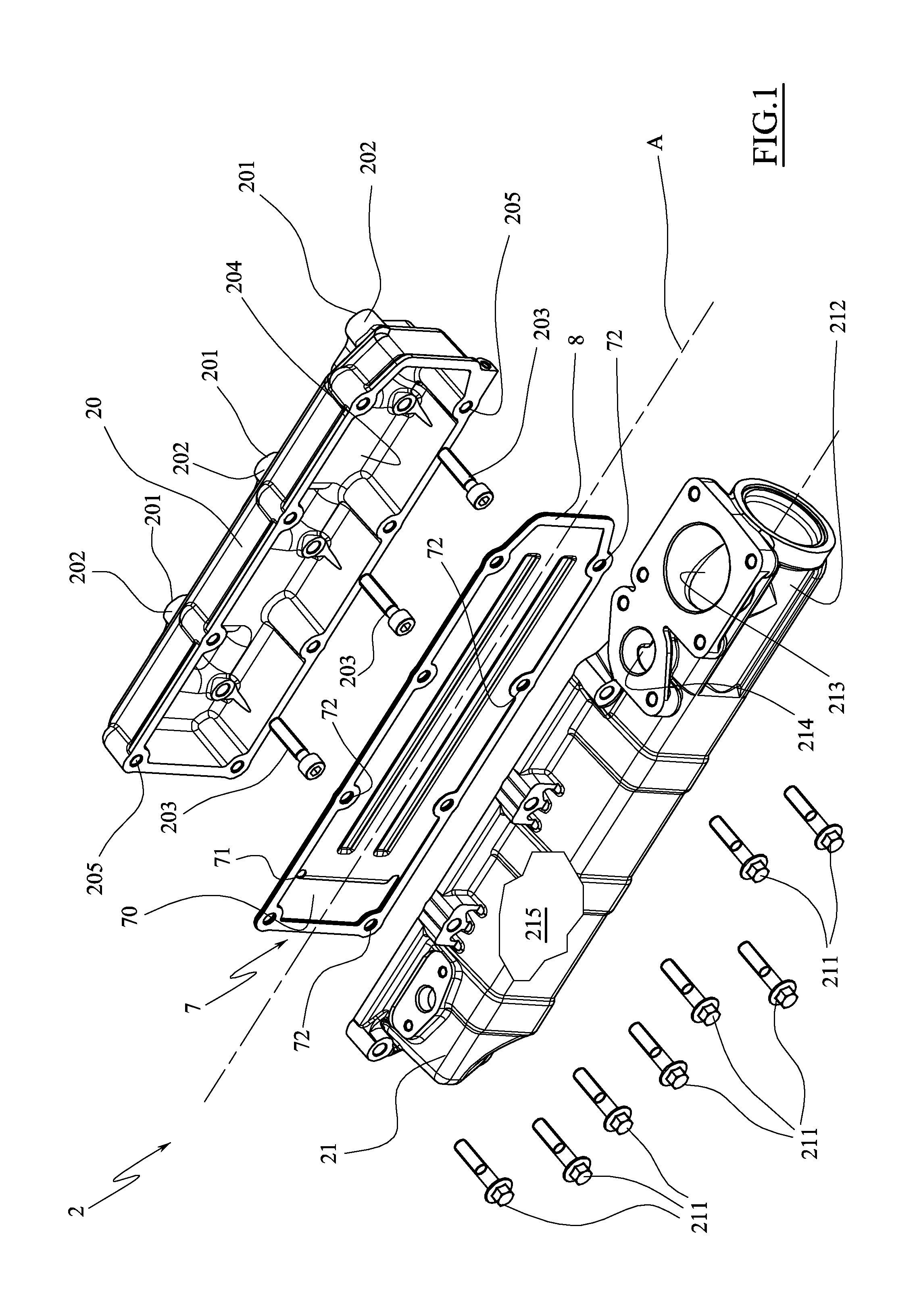 Intake manifold of comburent air for an internal combustion engine equipped with egr