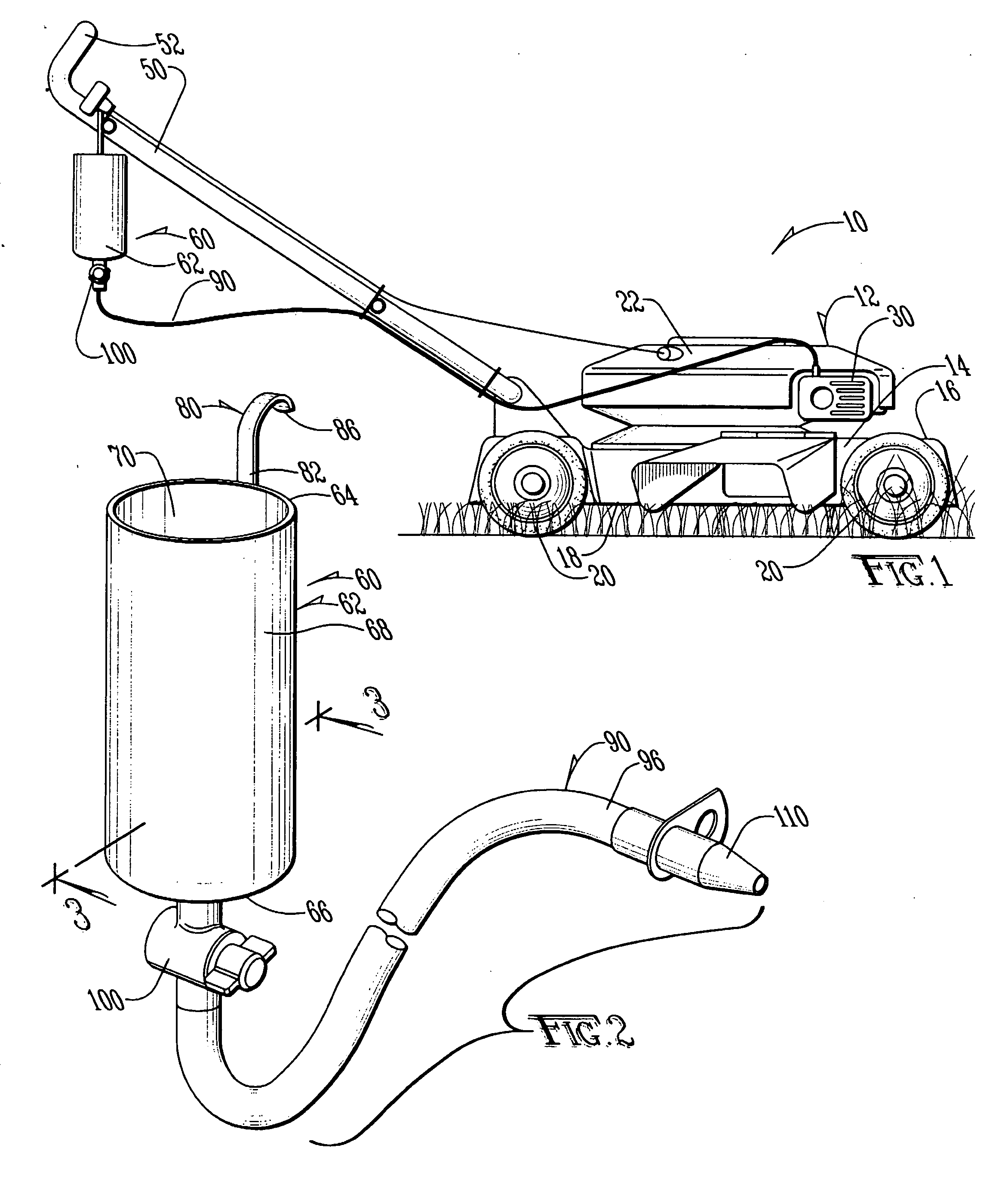 Fogging system capable of killing insects for use with a lawn mower