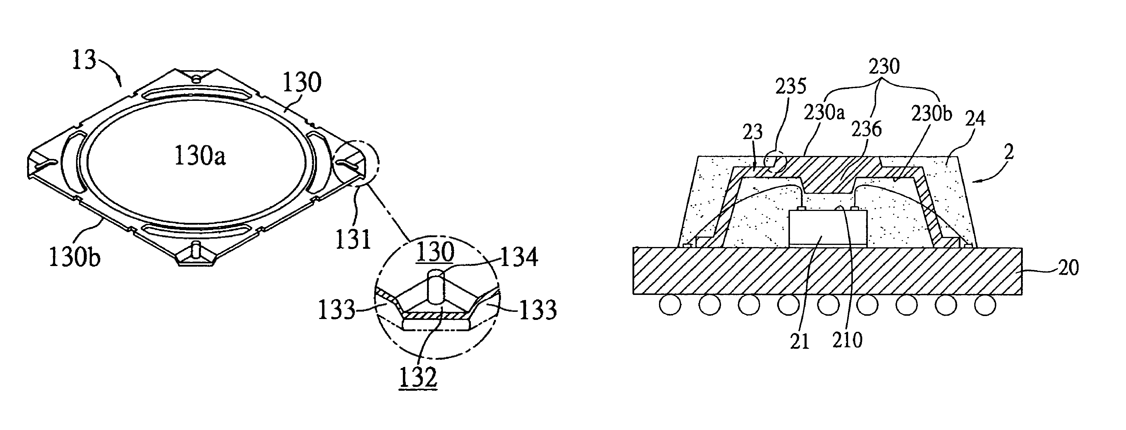 Semiconductor package with heat dissipating structure