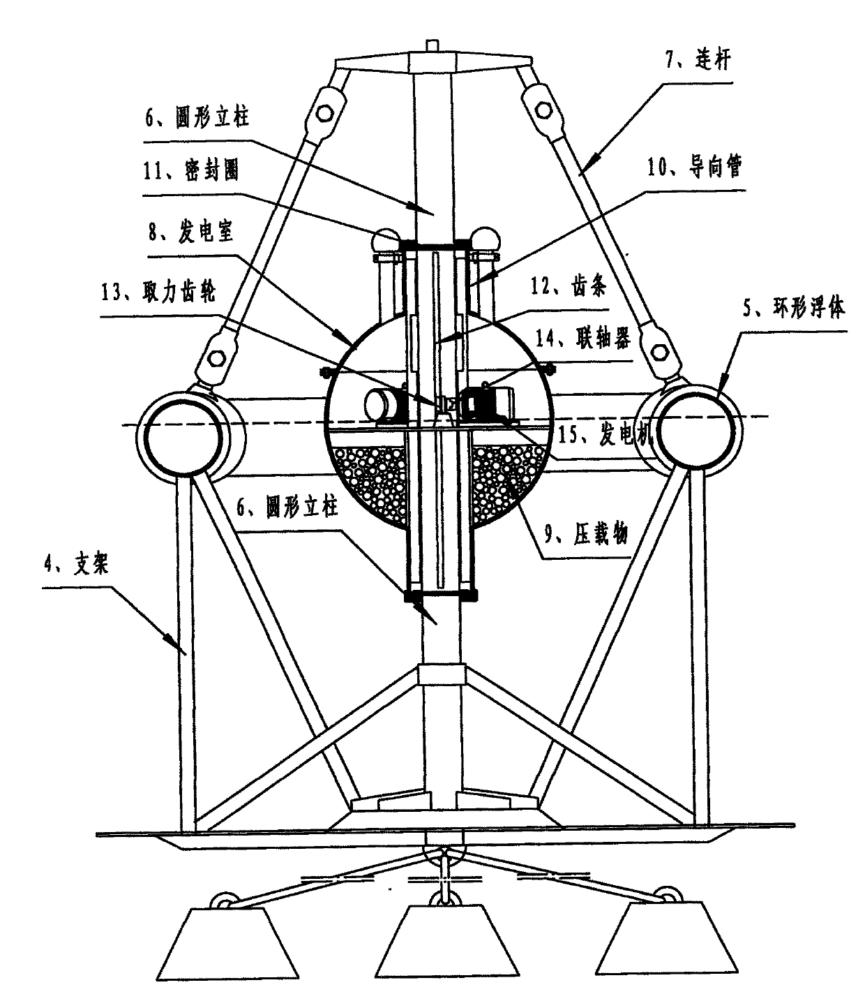 Miniature mating power station for marine observation equipment