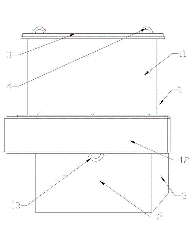 Underwater floating body and buoyance device comprising same