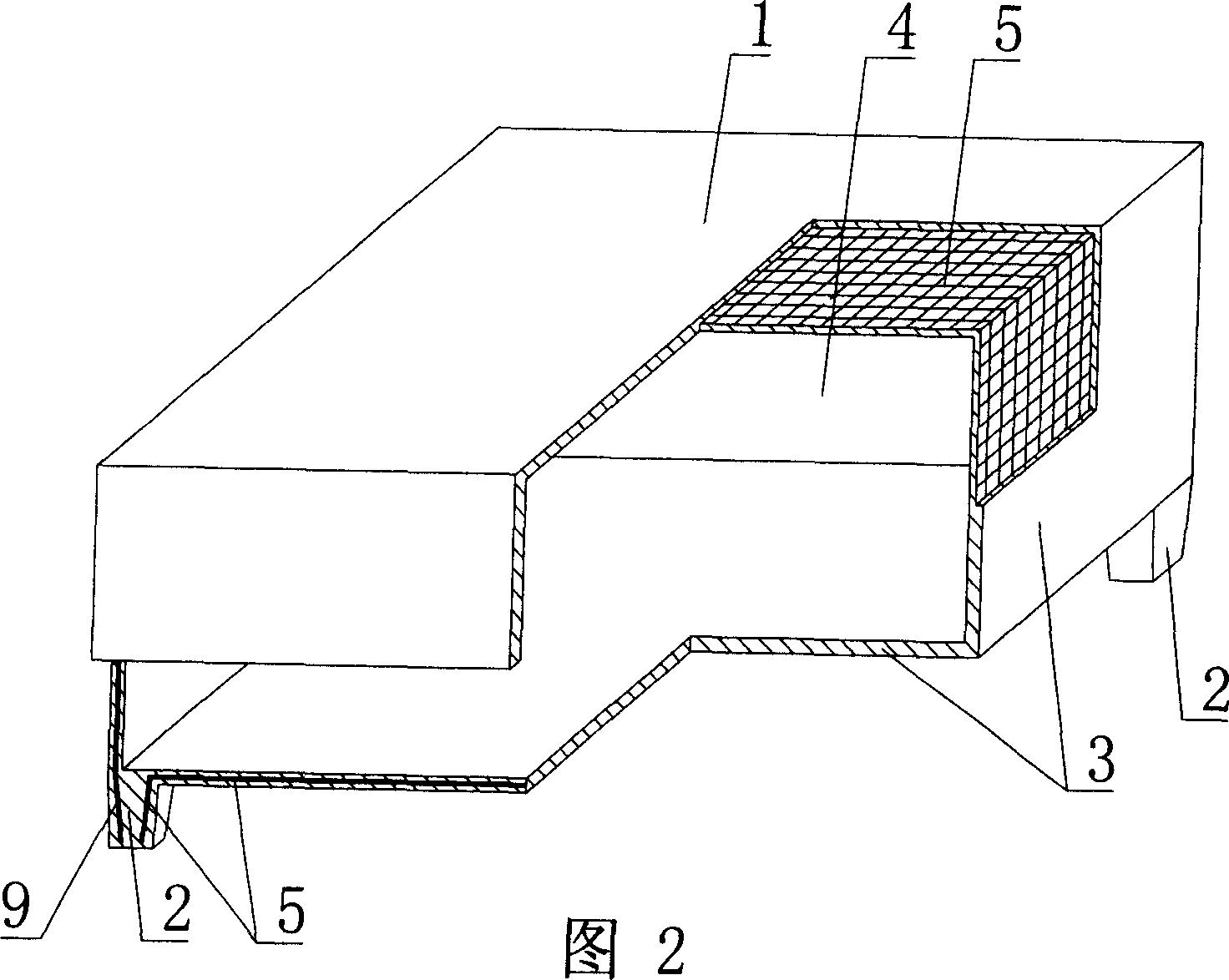 Hollow structural component for filling by concrete pouring on site