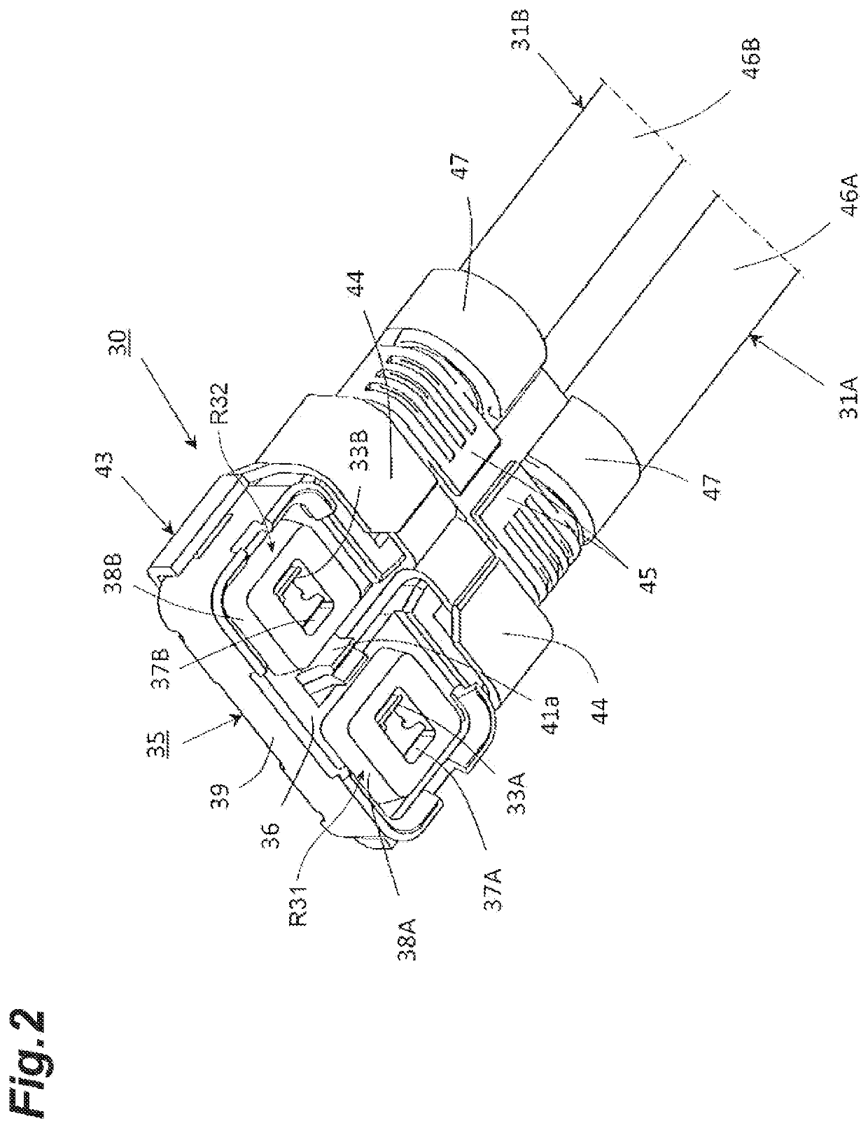 Coaxial connector with partition