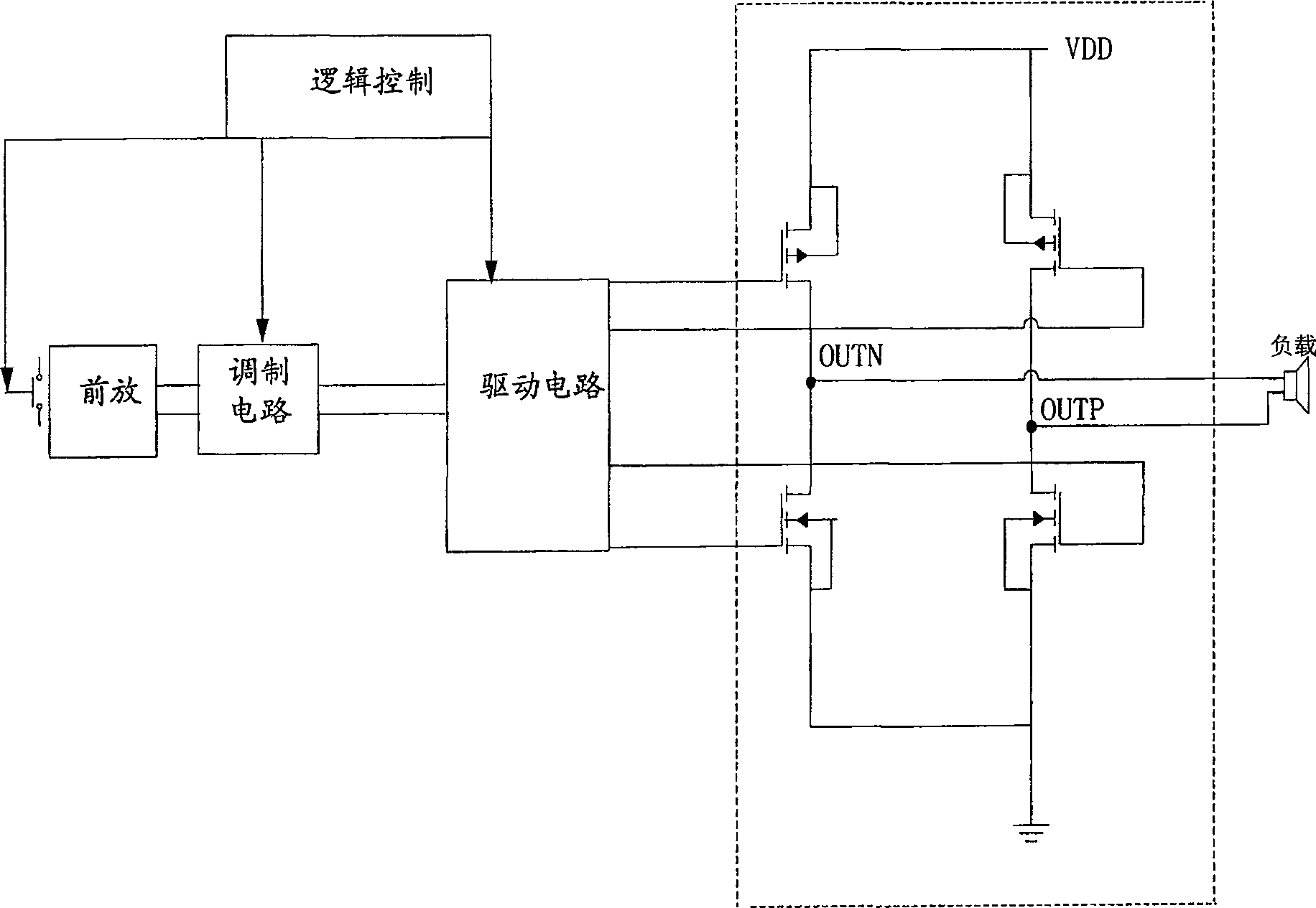 Method for restraining noises of digital audio frequency power amplifier