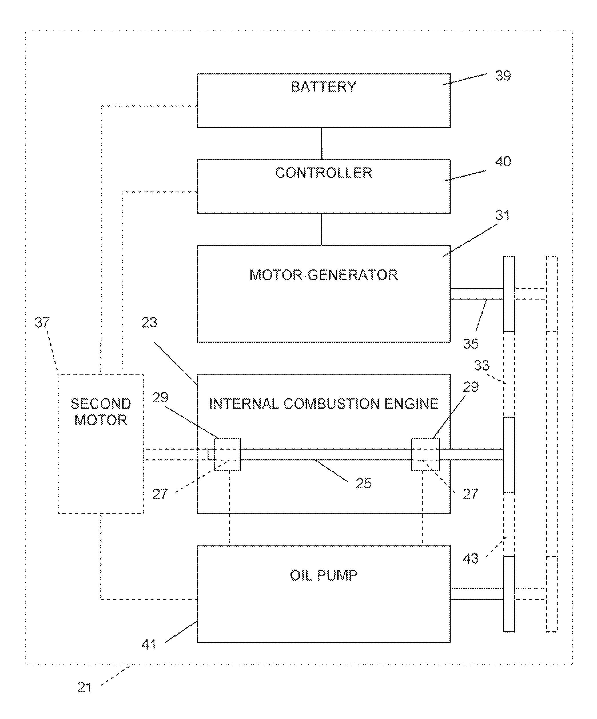 Internal combustion engine including crankshaft that is rotated while engine is in a non-fueled mode and method of operating an engine