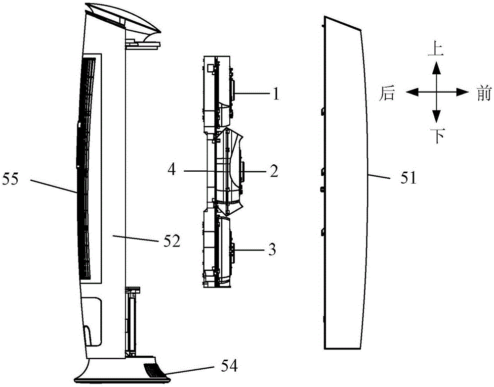 Volute fan combined structure and vertical air conditioner