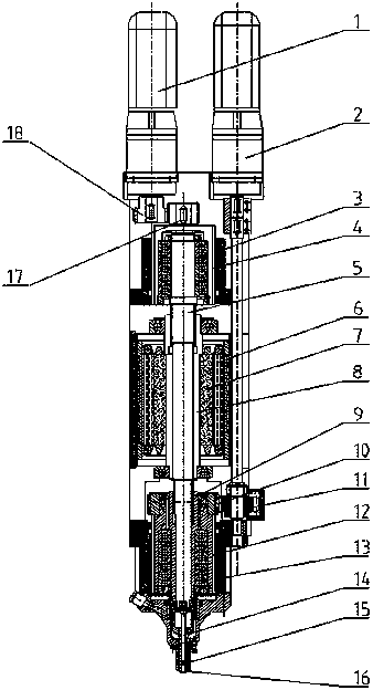 A spindle head device for dual electric spindle friction stir welding