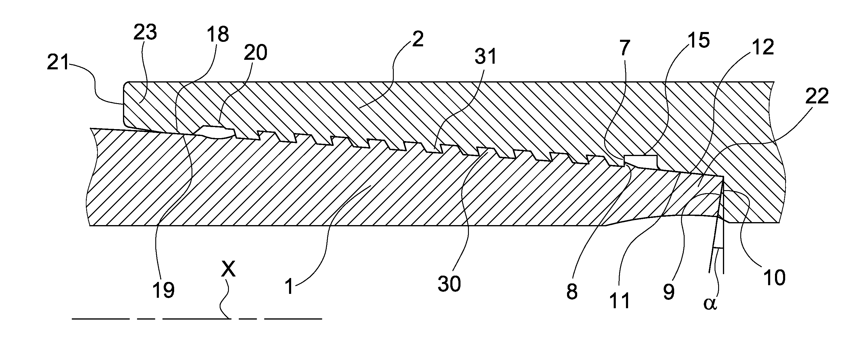 Threaded joint sealed to internal and external pressures