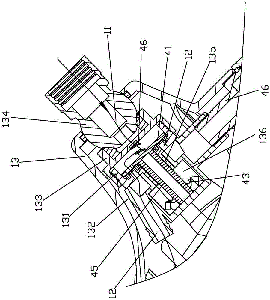 Combined sprinkler utilizing rotary knob to switch