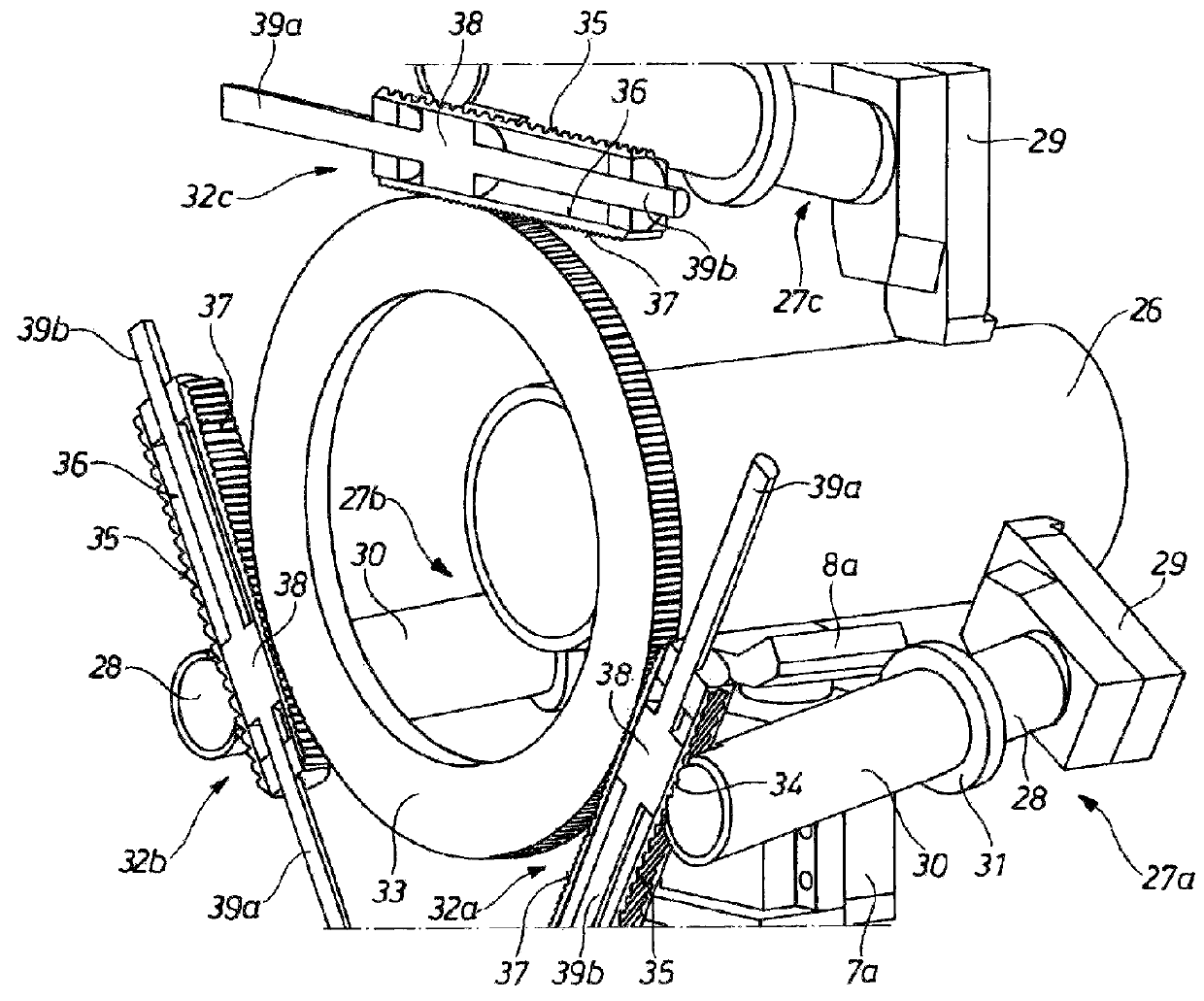 Chuck for apparatus for machining a tubular rotating workpiece