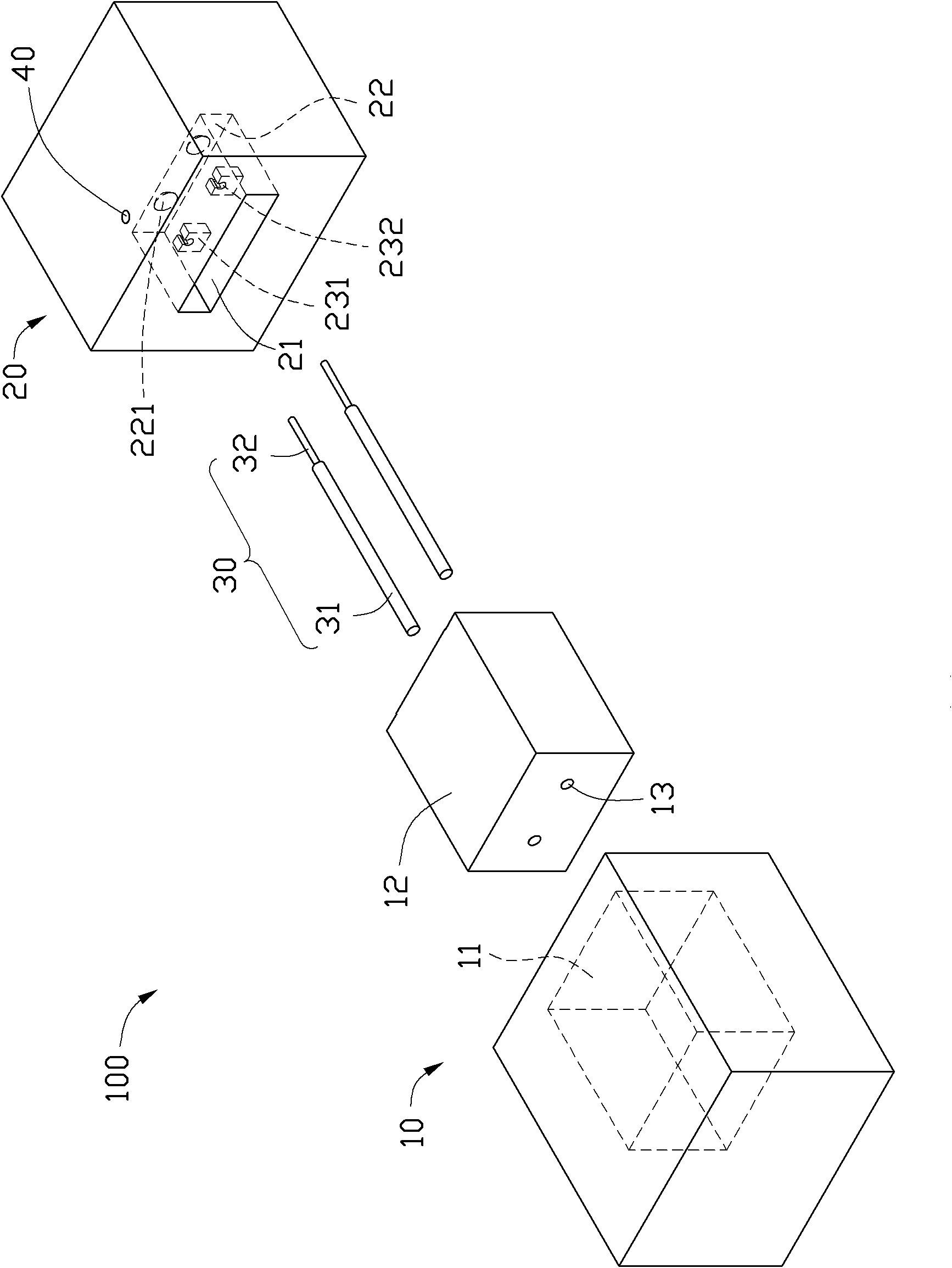 Die for molding fiber coupling connector