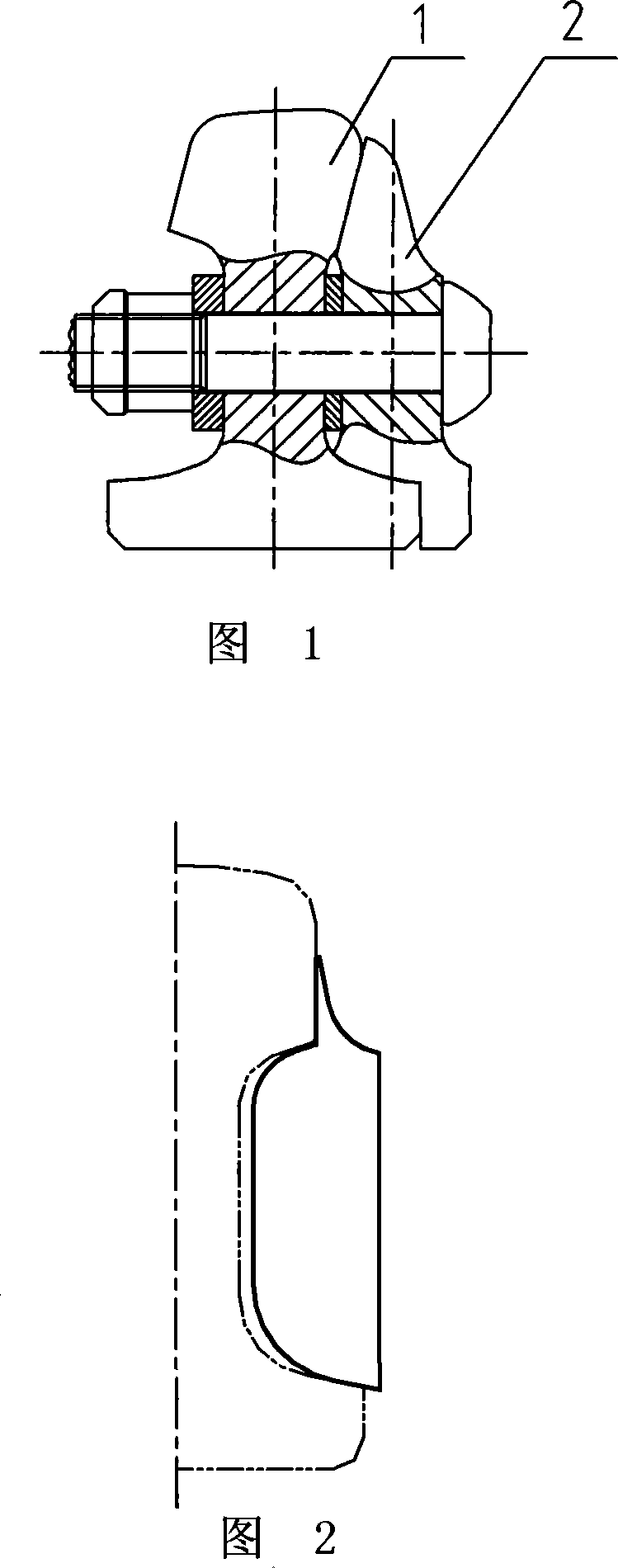 Horizontal nib-hidden type long and short nose rail splitting method