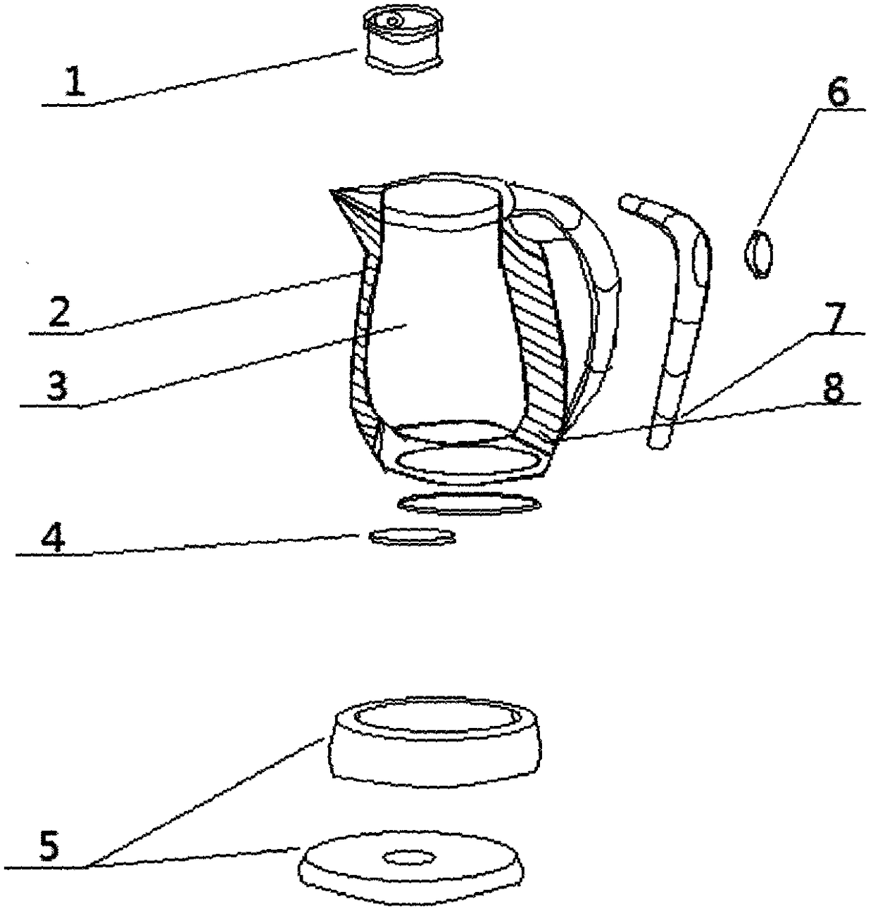 Kettle capable of regulating temperature and preserving heat in poweroff