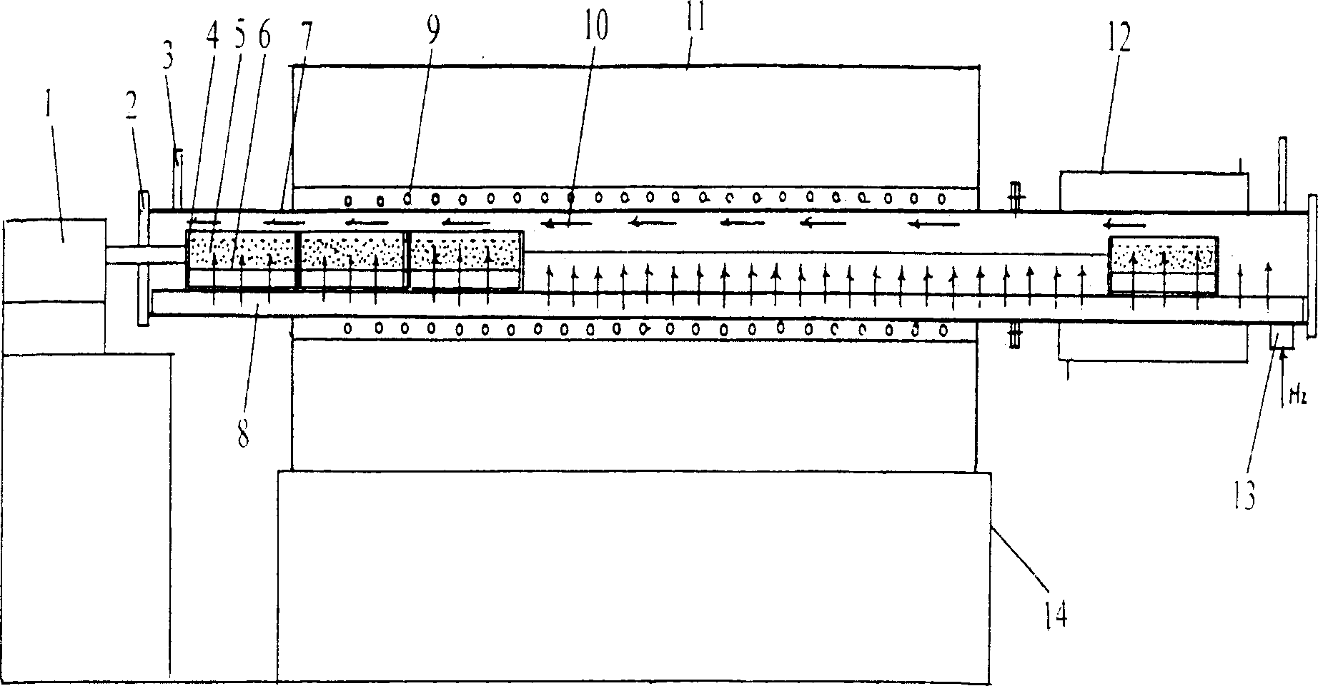 Ventilated forced drainage type nano tungsten powder reducing furnace for industrial use