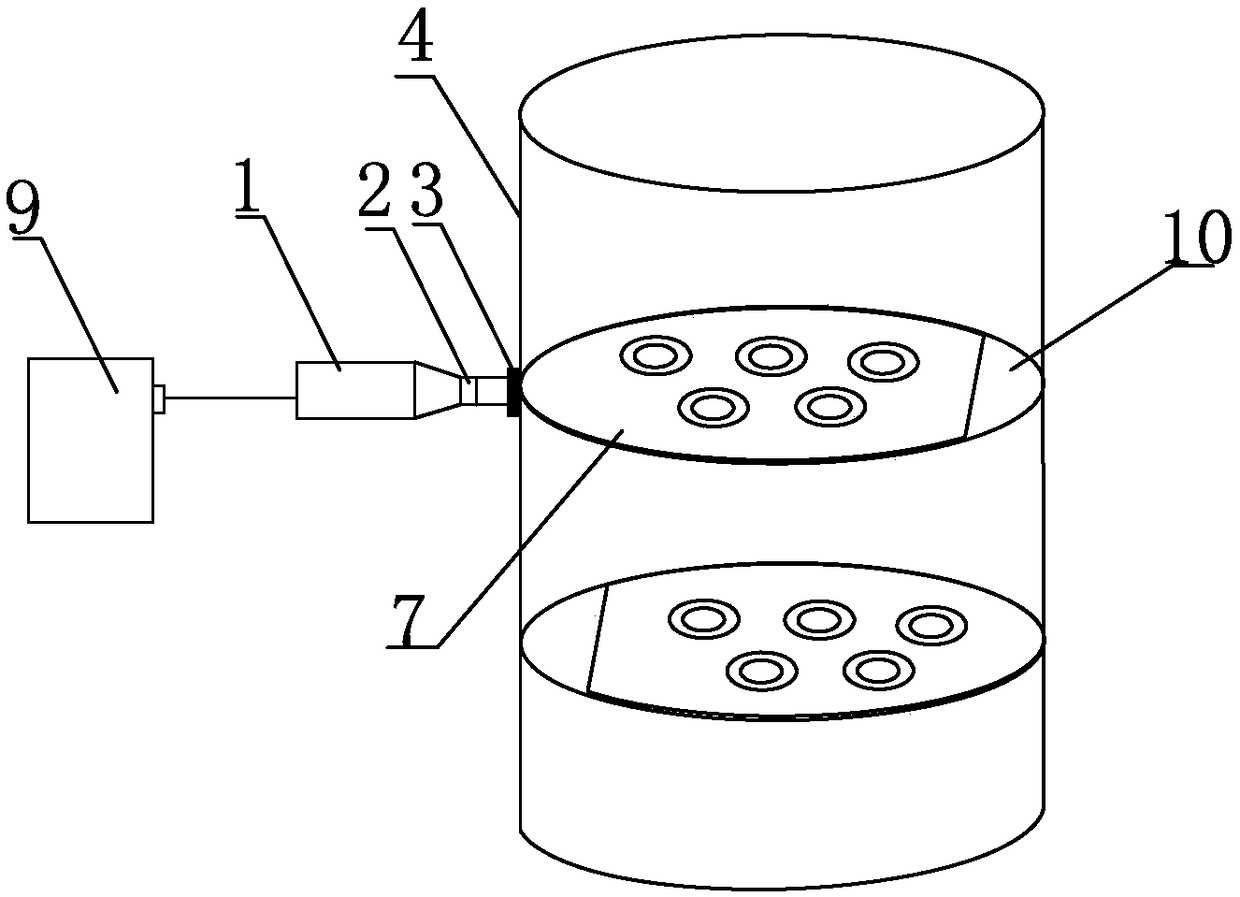 Ultrasonic bubble column rectification device and method