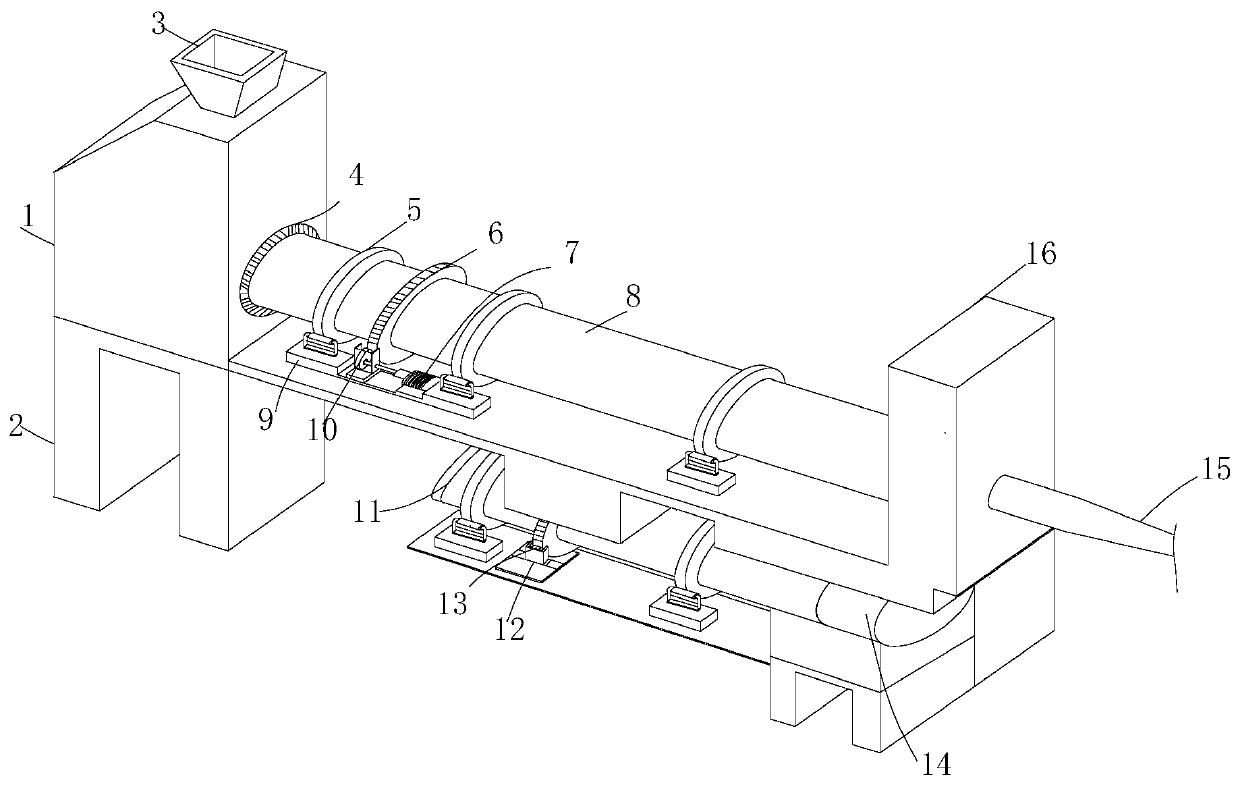 Rotary kiln denitration and dust removal integrated device