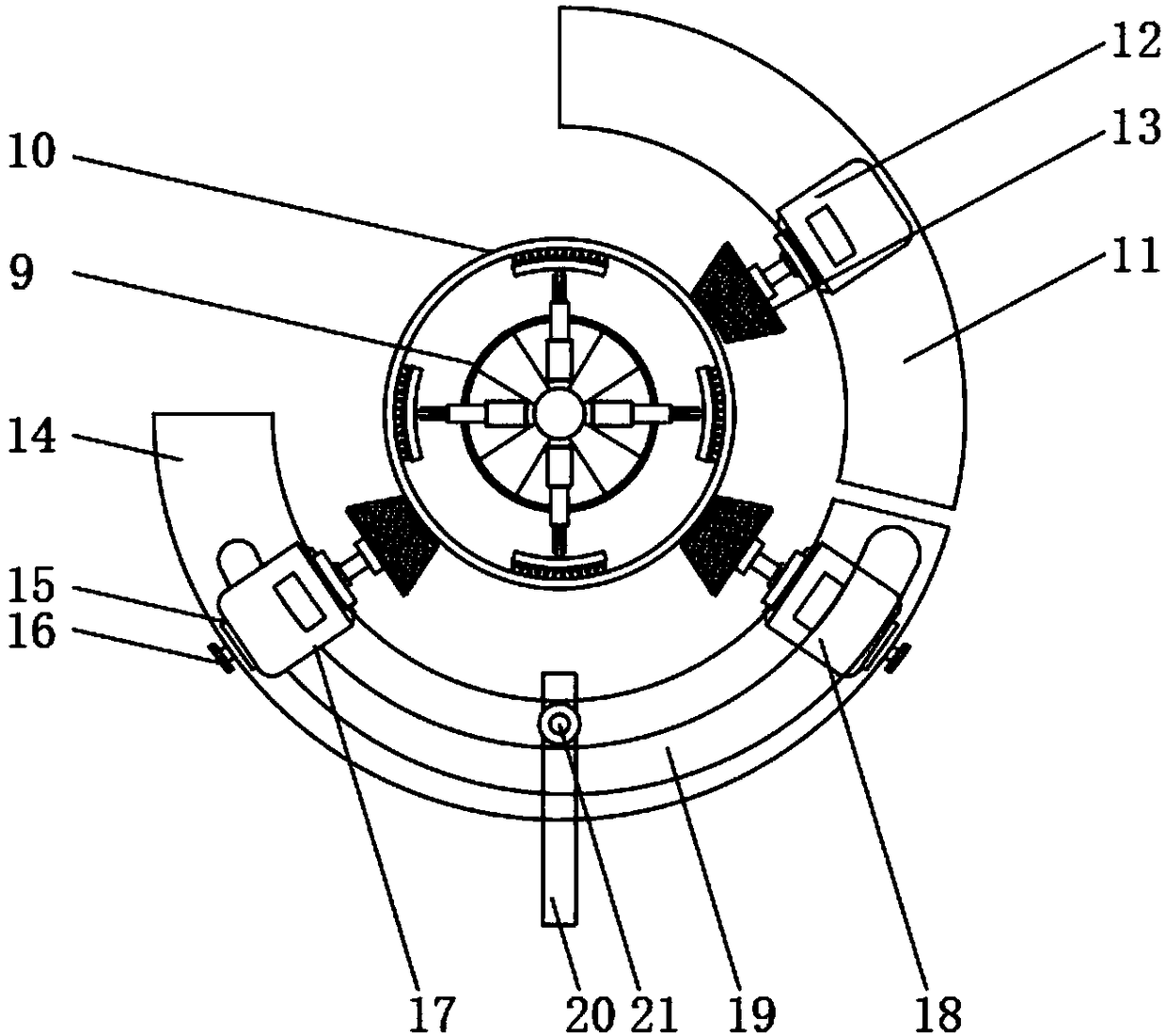 Novel environment-friendly cyclic derusting and grinding device