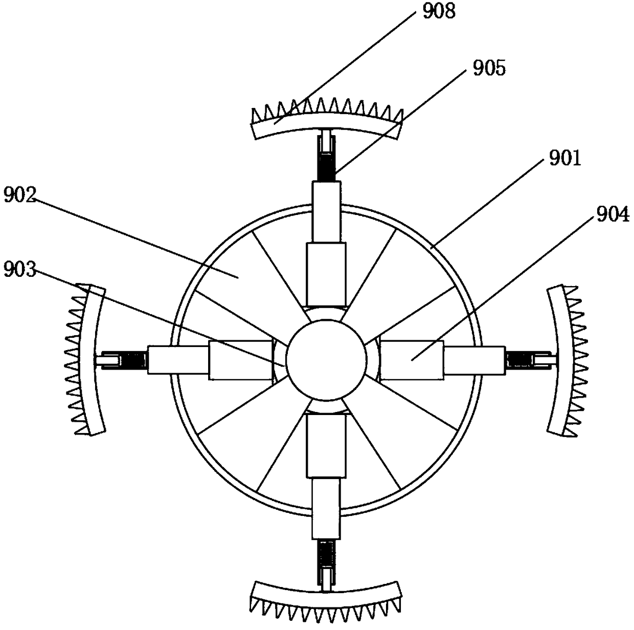 Novel environment-friendly cyclic derusting and grinding device