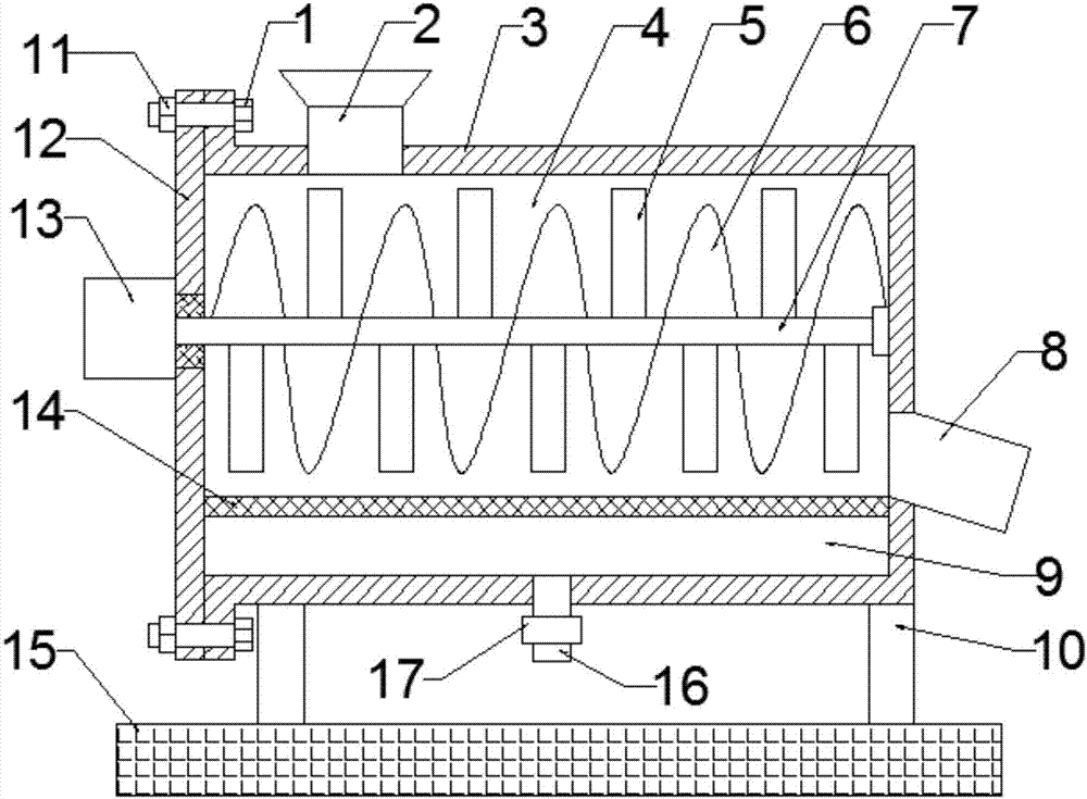 Kitchen waste crushing device capable of realizing solid-liquid separation function