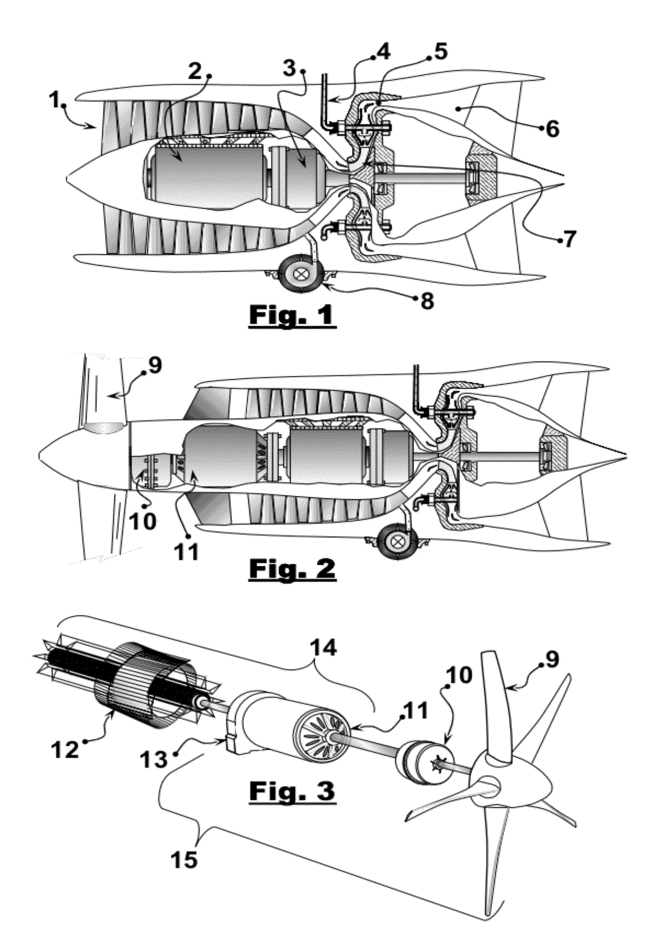 Hybrid free-air gas turbine engine