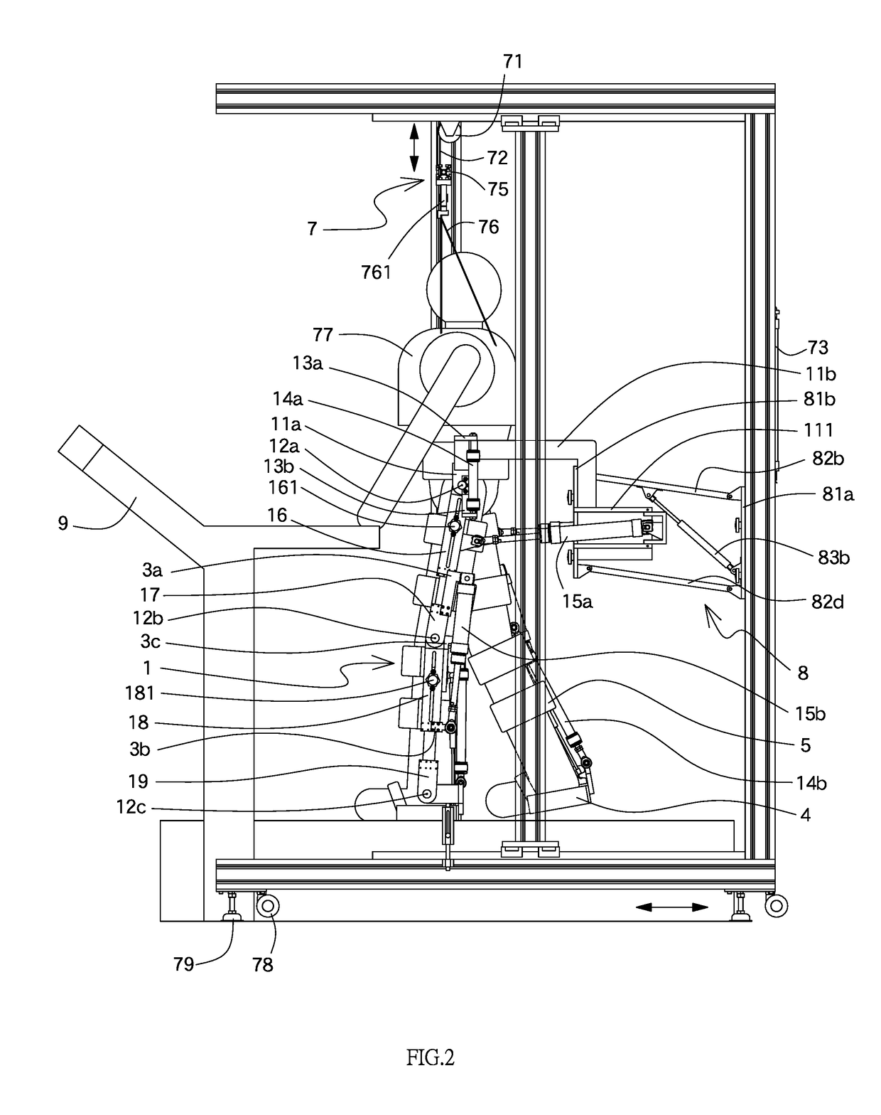 Pneumatic lower extremity gait rehabilitation training system