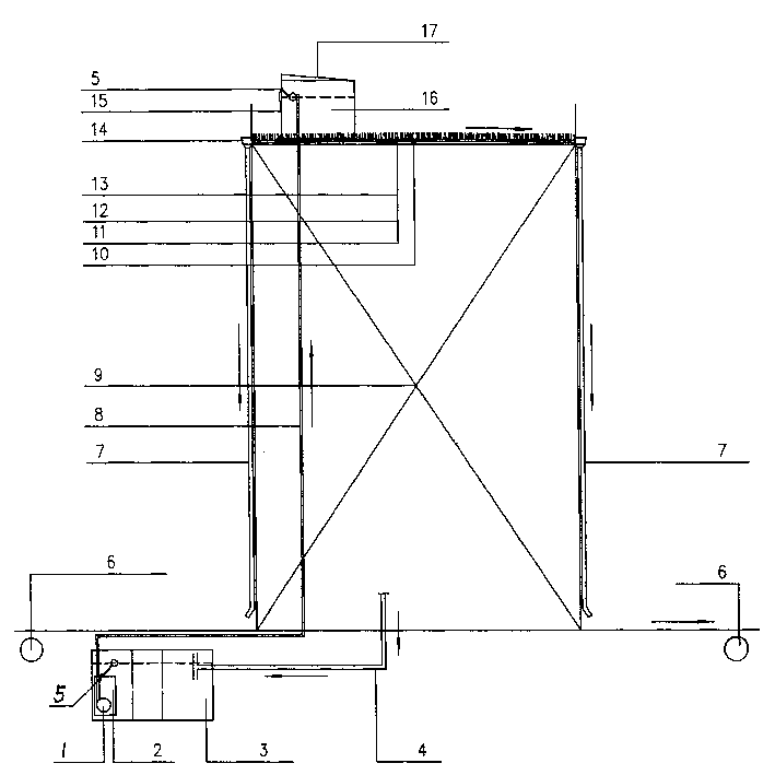 Water purifying plant for buildings