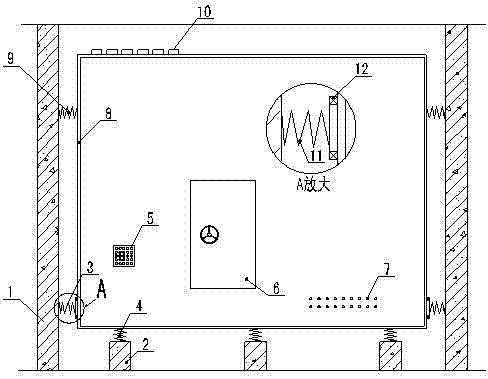 Steel frame shock isolating and shielding integration protection system and method with limiting and resetting functions