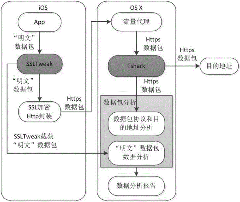 Application multidimensional privacy leak detection method and system for iOS platform