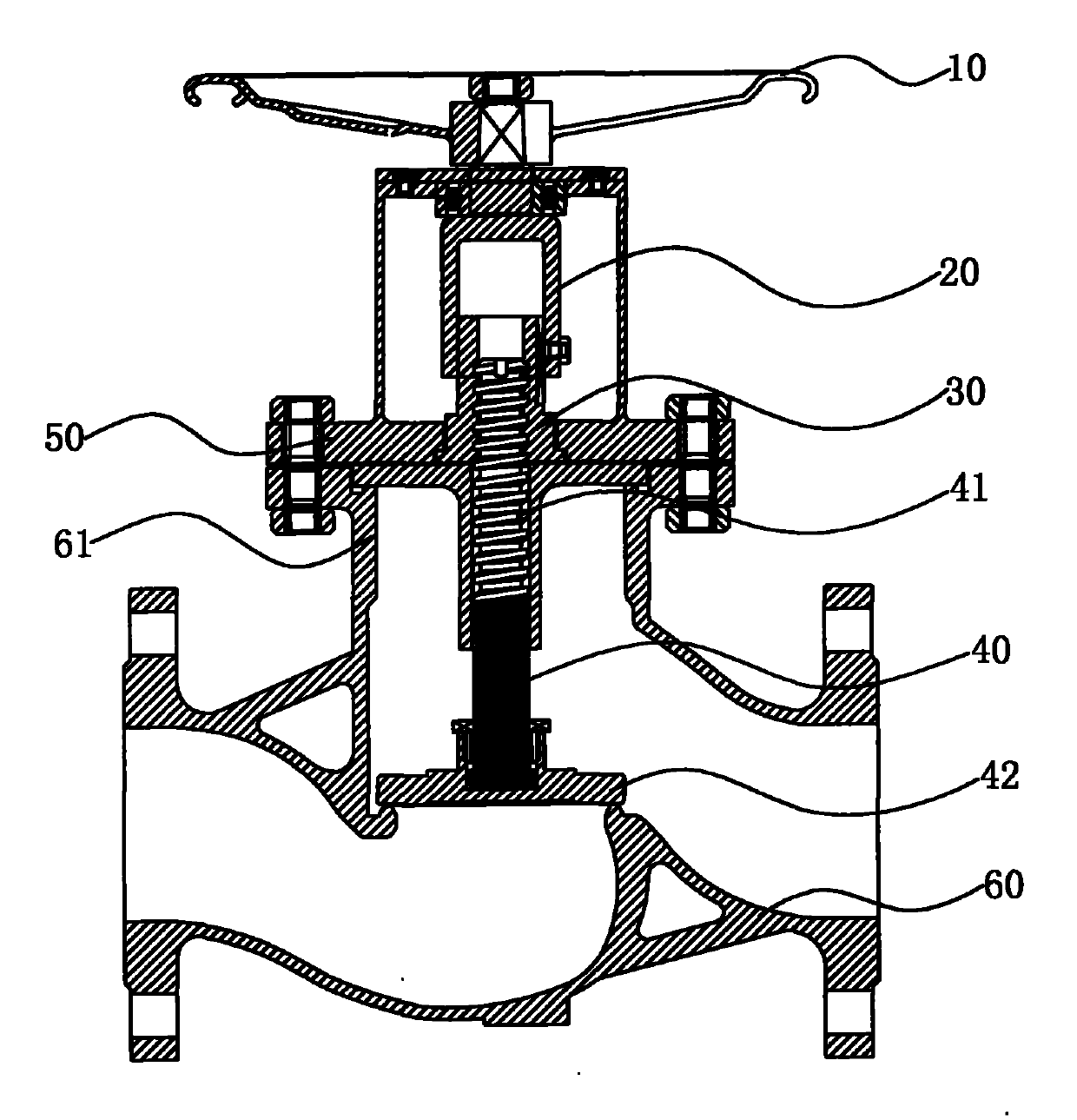 Elevating lever-type stop valve