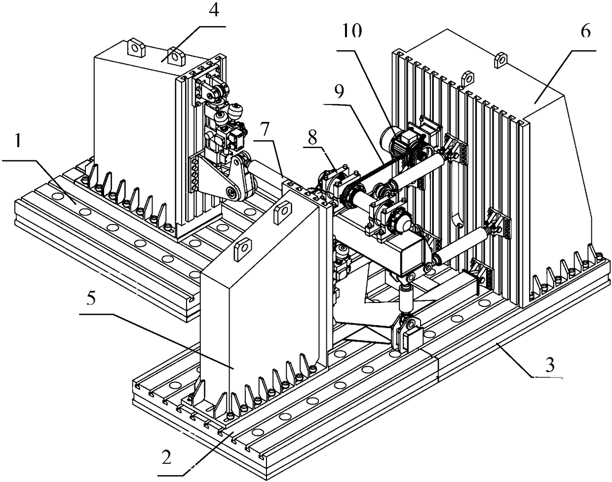 Rail vehicle axle box bearing and grounding device reliability test bench