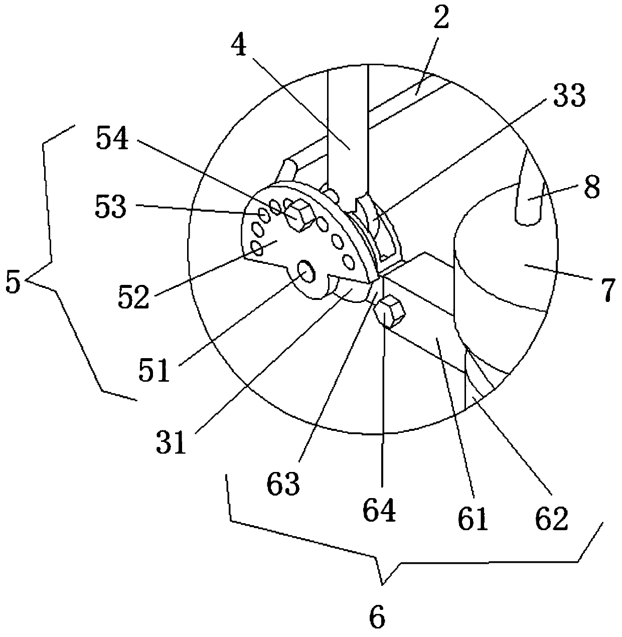 Improved ear-hanging fixing device for temporary pipelines in hemodialysis